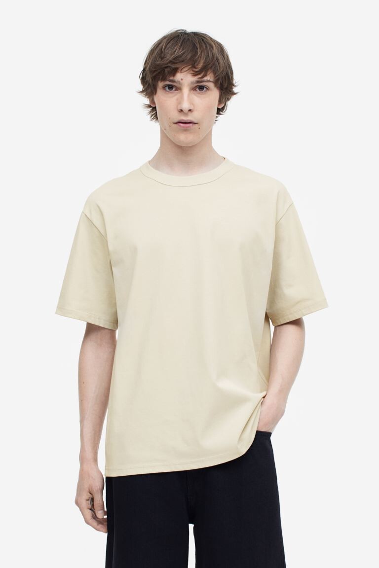 

Футболка свободного кроя COOLMAX H&M, светло-бежевый