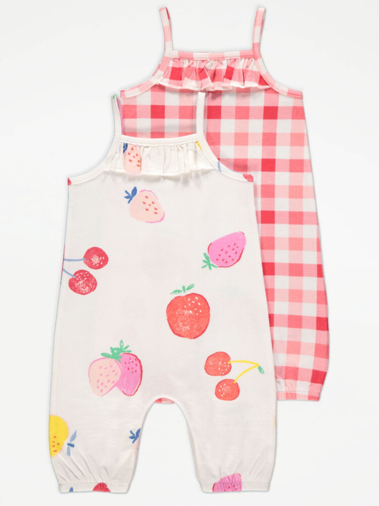 

Набор из 2 комбинезонов из джерси Fruity Gingham George.
