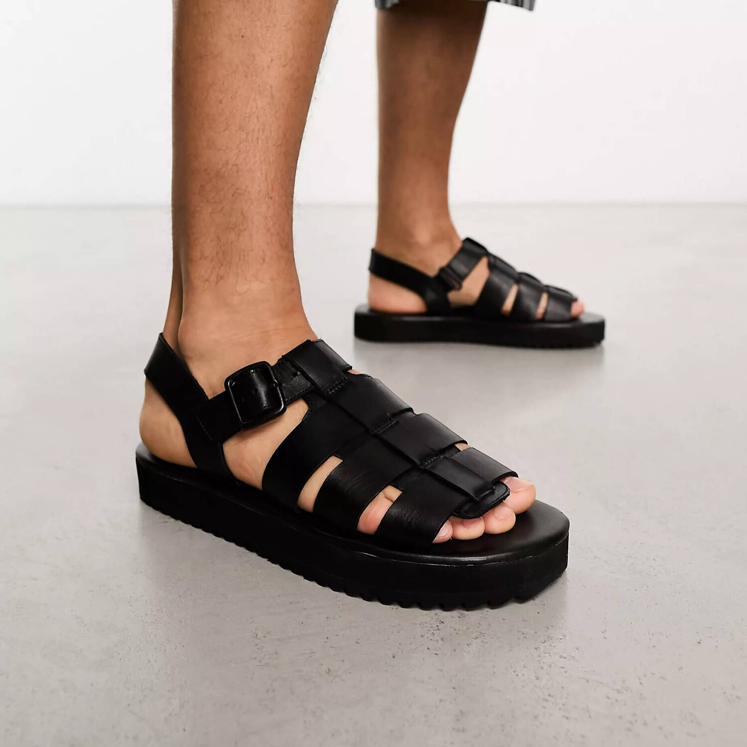 

Сандалии Selected Homme Leather Gladiator, черный