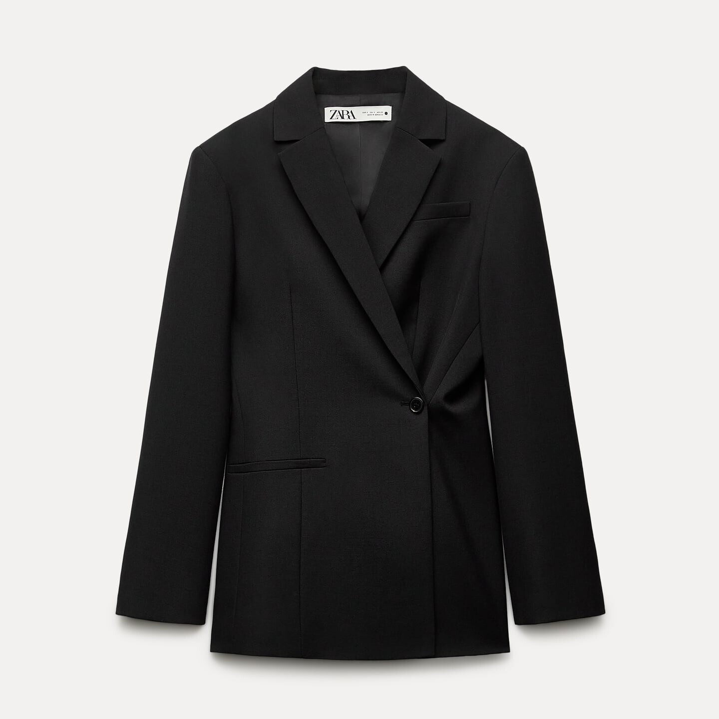 

Блейзер Zara ZW Collection Double-breasted with Button, черный
