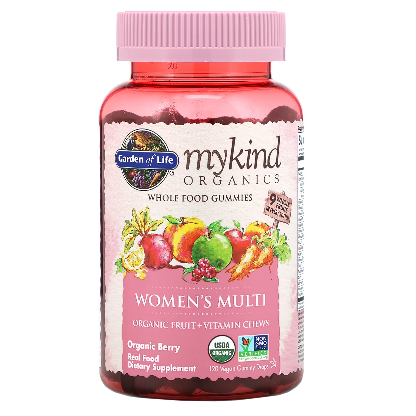 Мультивитамины для Женщин Garden of Life MyKind, ягоды, 120 жевательных таблеток