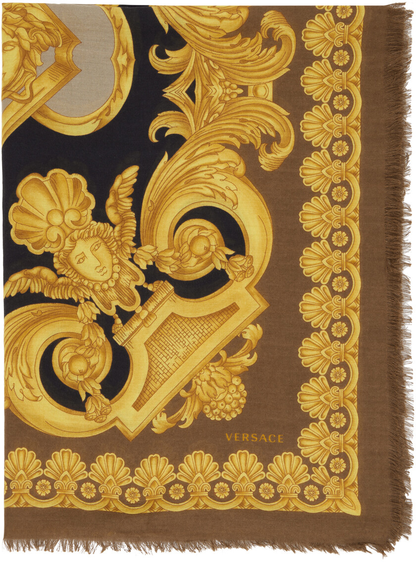

Коричневый шарф в стиле барокко Versace