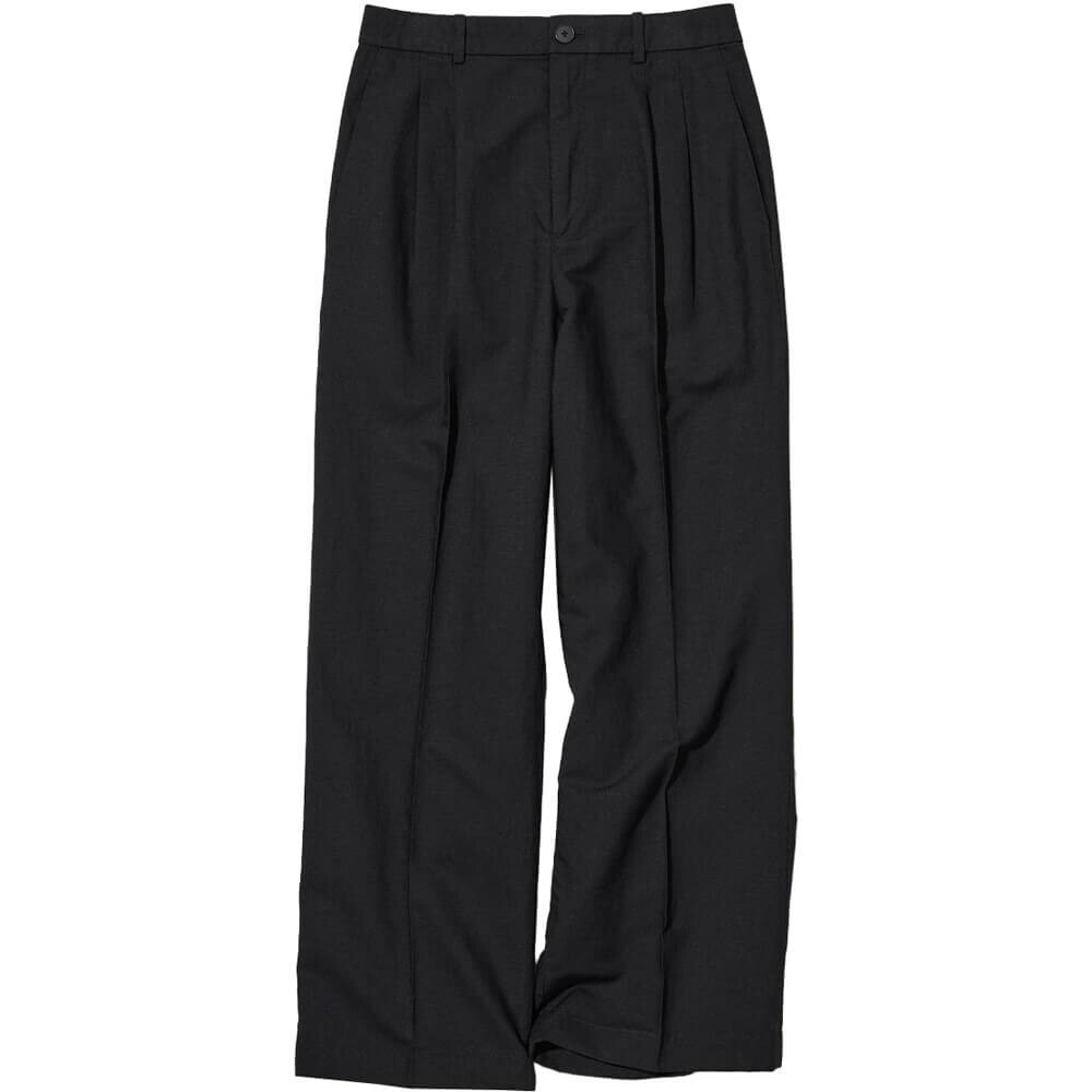 

Брюки Uniqlo Linen Blend Tuck Wide (long length 74cm), черный