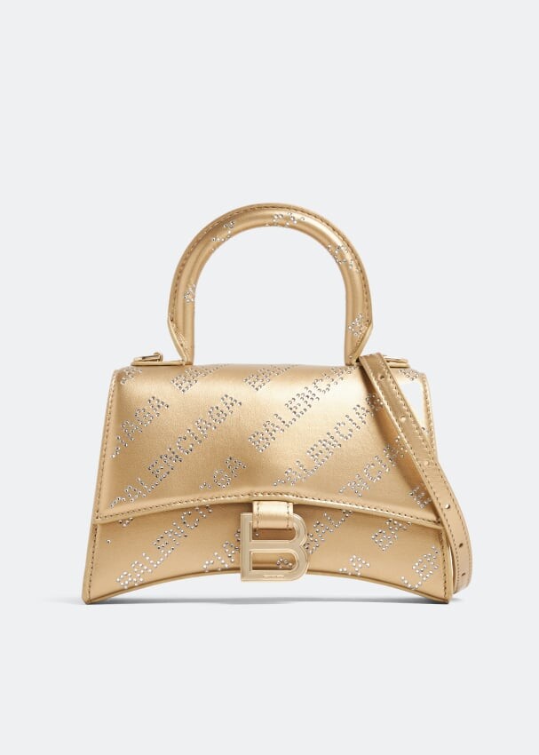 

Сумка BALENCIAGA Hourglass XS top handle bag, золотой