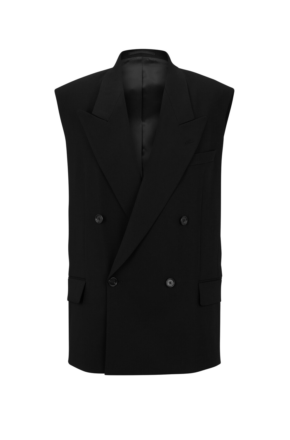 

Жилет Hugo Boss Oversized-fit Sleeveless In Stretch Wool, черный