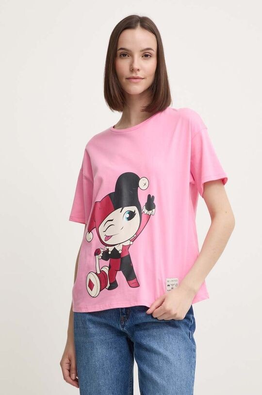 

Хлопковая футболка x DC United Colors of Benetton, розовый