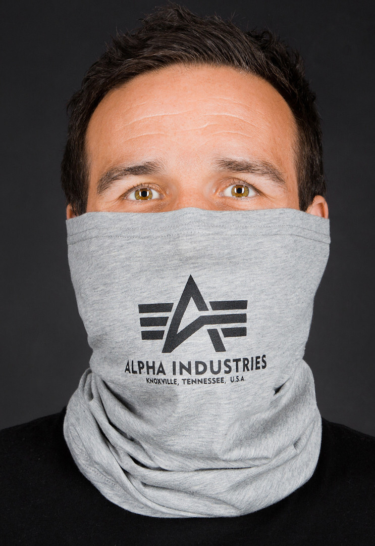 

Баф Alpha Industries Basic Logo многофункциональный, серо-черный
