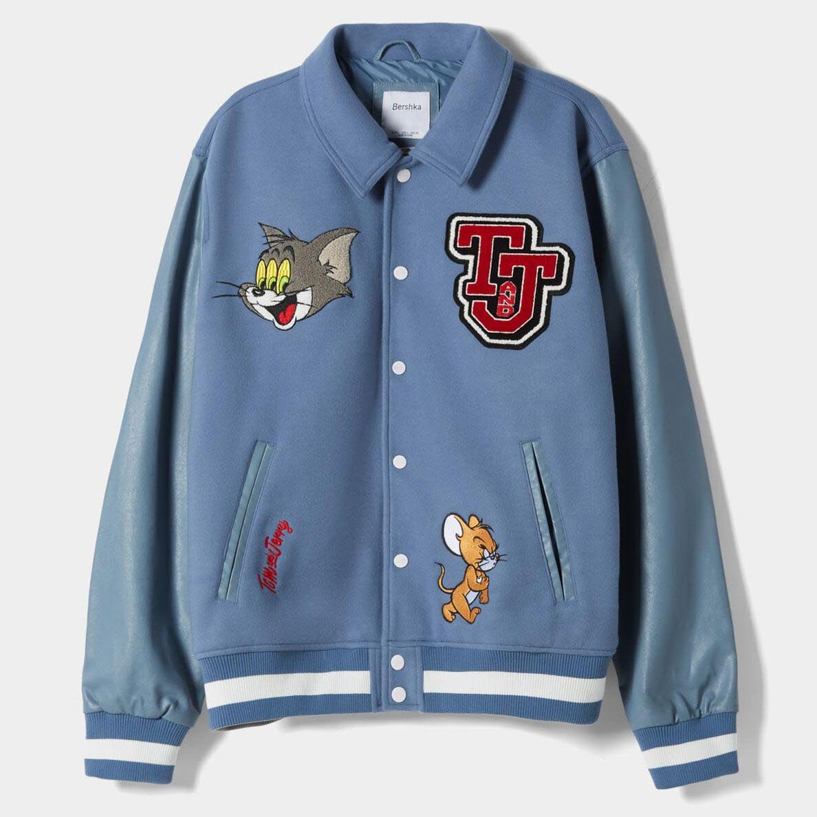 Куртка Bershka Tom&Jerry Patch, синий – купить по выгодным ценам с  доставкой из-за рубежа через сервис «CDEK.Shopping»