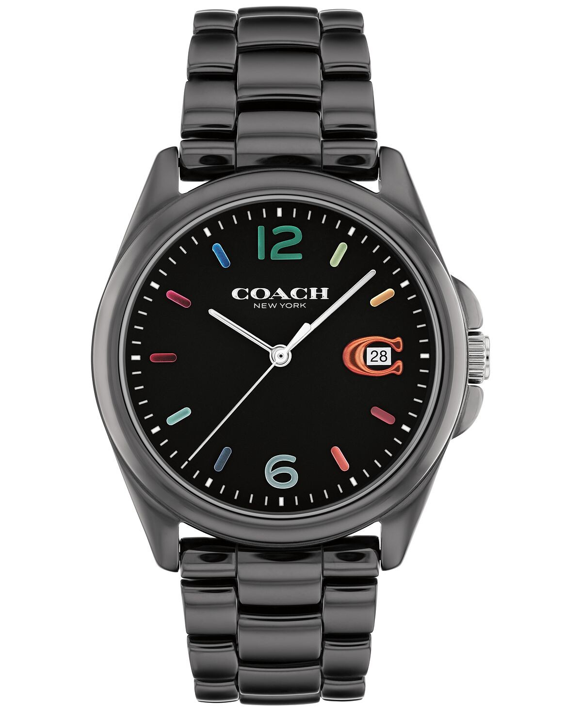 

Женские часы greyson с черным керамическим браслетом 36 мм COACH, черный