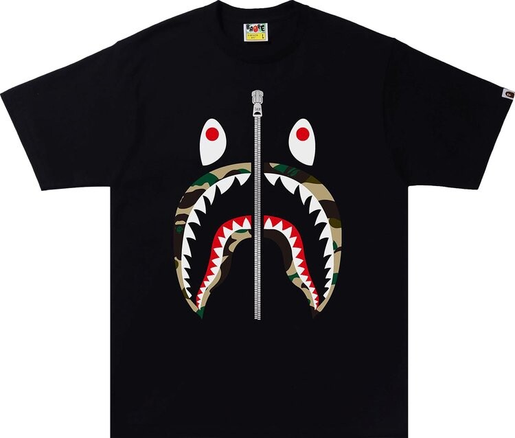 BAPE 1st Camo Shark Tee Black Yellow CDEK.Shopping