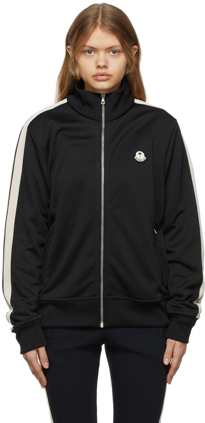 

8 Moncler Palm Angels Black Logo Zip-Up Moncler Genius, Черный