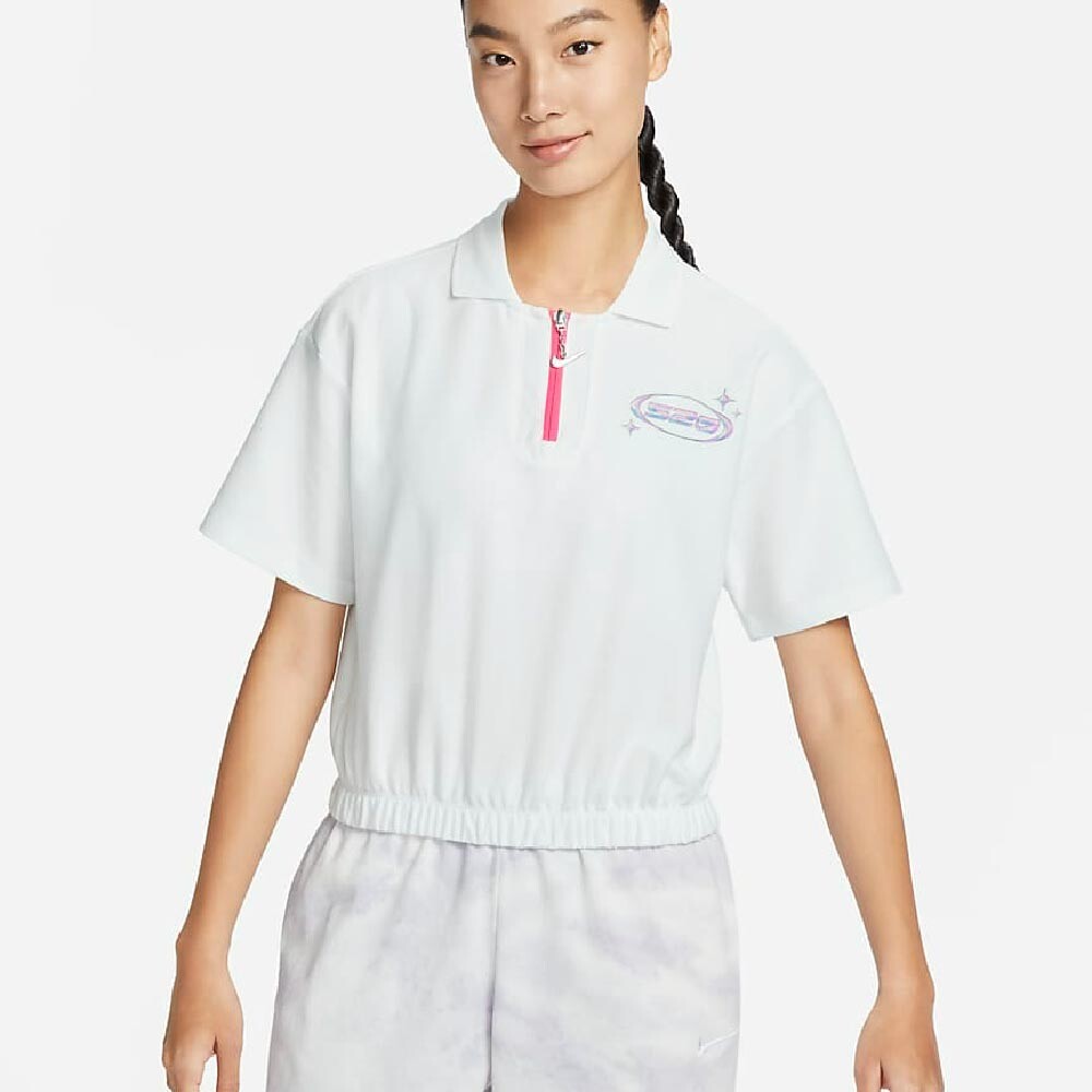 

Топ Nike Air Piqué Lapel Women's, белый/фиолетовый