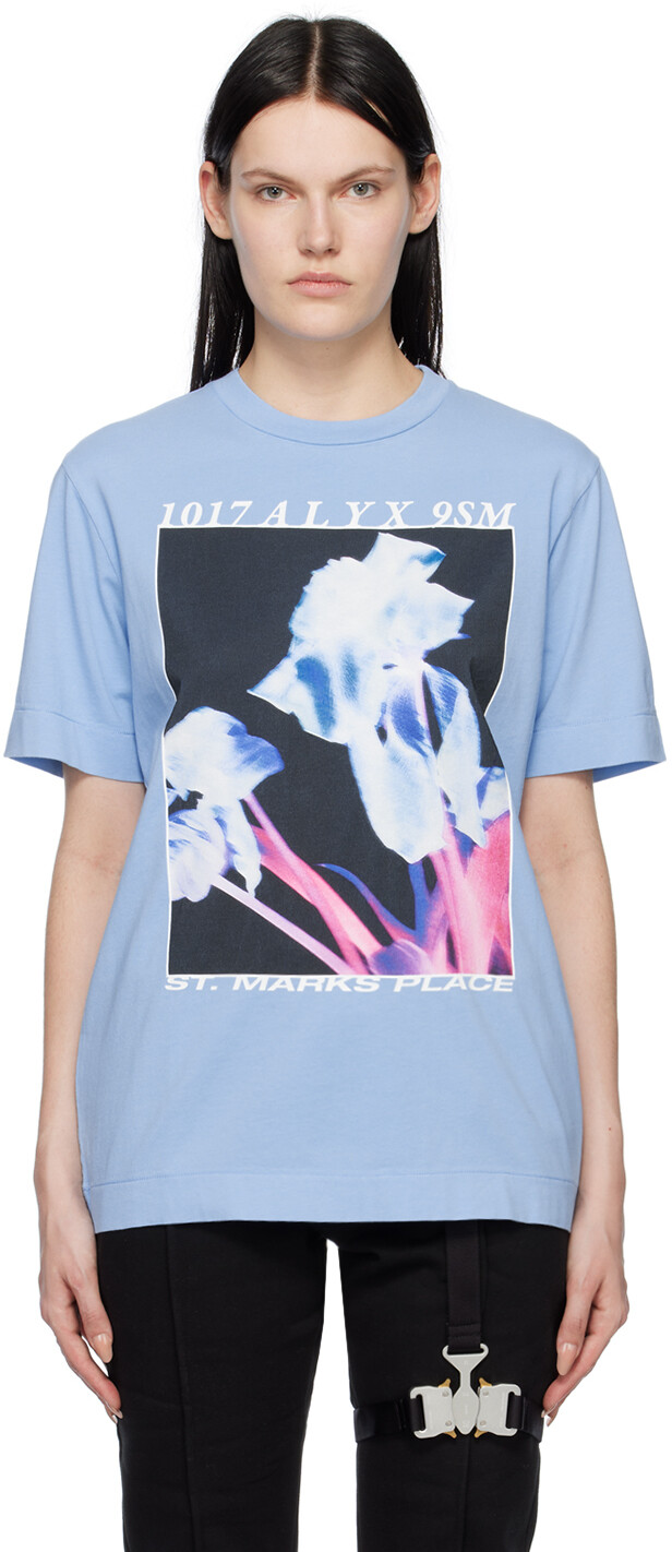 

Синяя футболка Icon с цветочным принтом 1017 ALYX 9SM, Синий
