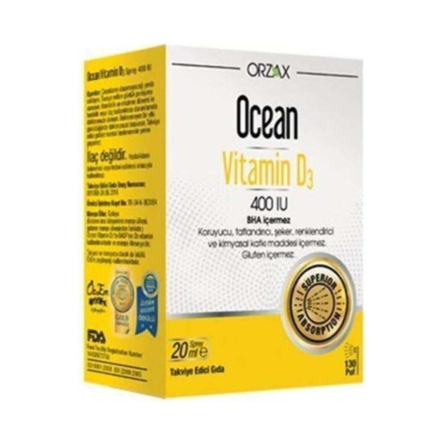 Спрей витамин D3 Orzax Ocean 400 МЕ, 20 мл