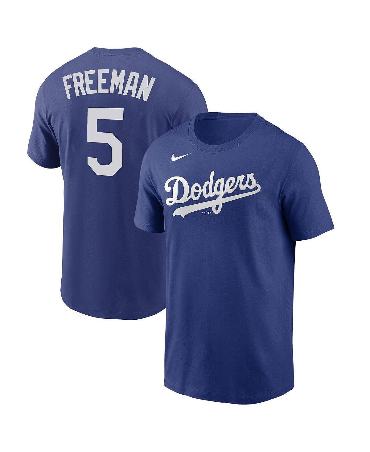 

Мужская футболка freddie freeman royal los angeles dodgers с именем и номером игрока Nike