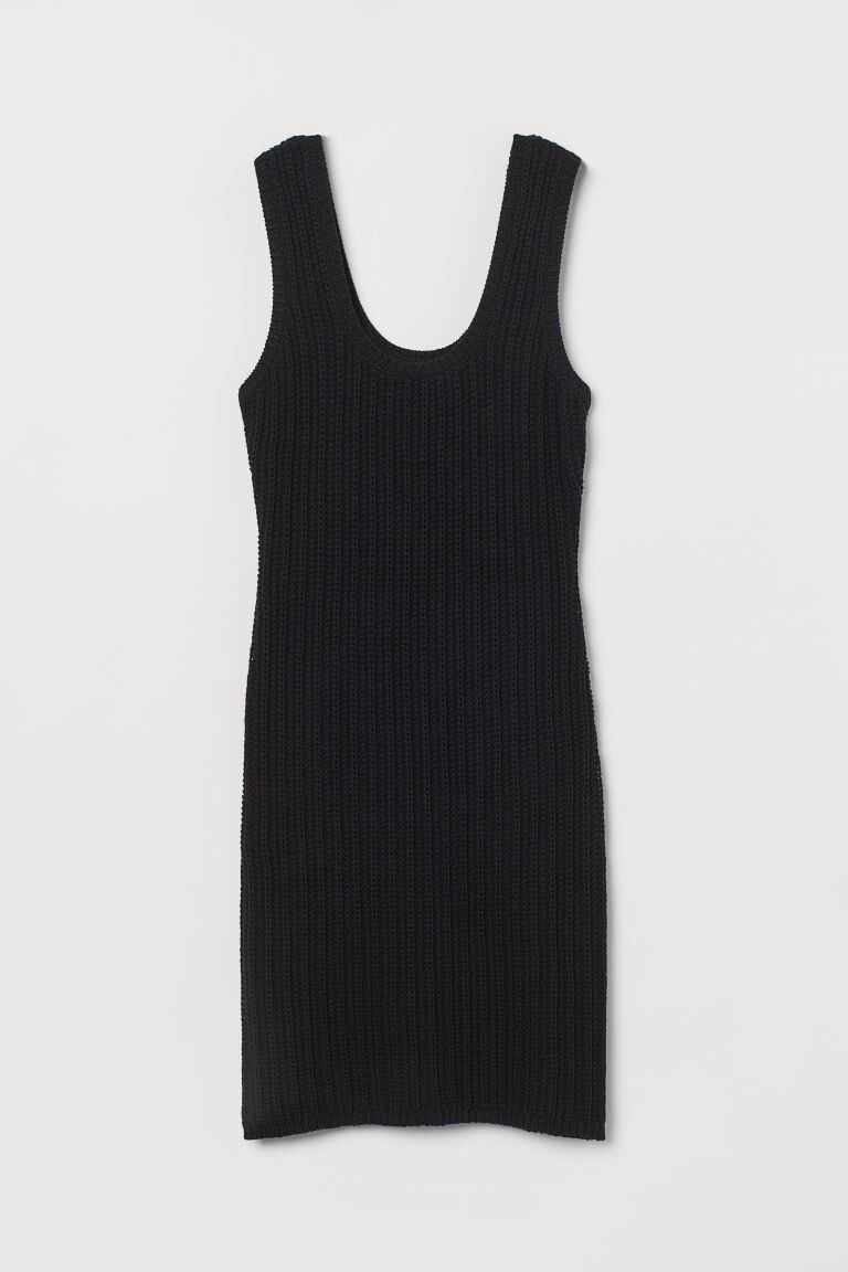 

Вязаное платье H&M, черный