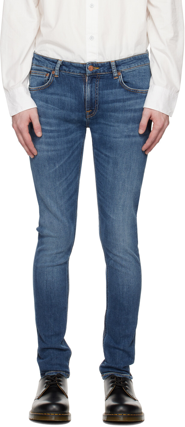 

Синие джинсы скинни Lin Nudie Jeans