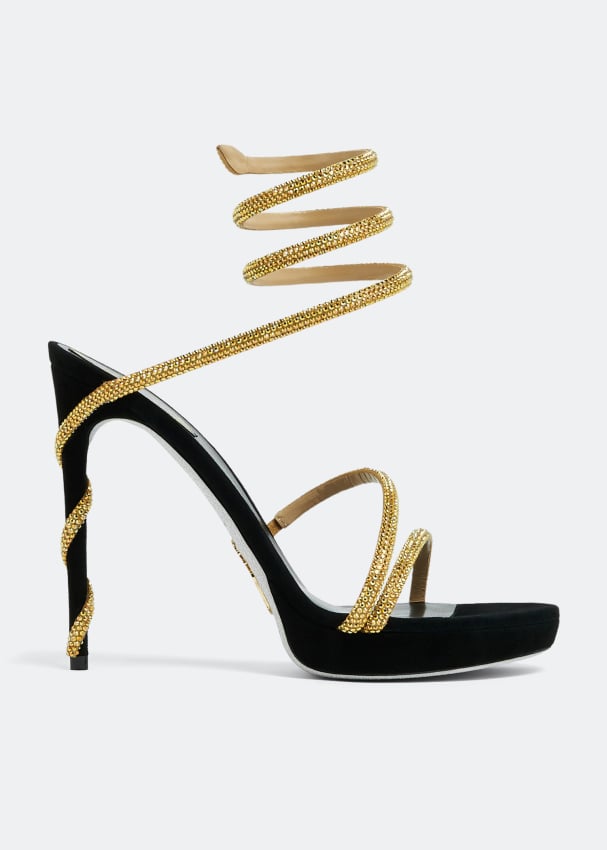 цена Сандалии RENÉ CAOVILLA Margot crystal-embellished sandals, черный