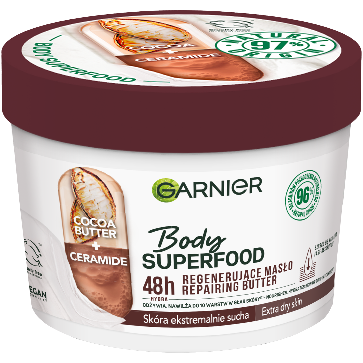 Garnier Body Superfood масло какао для тела, 380 мл