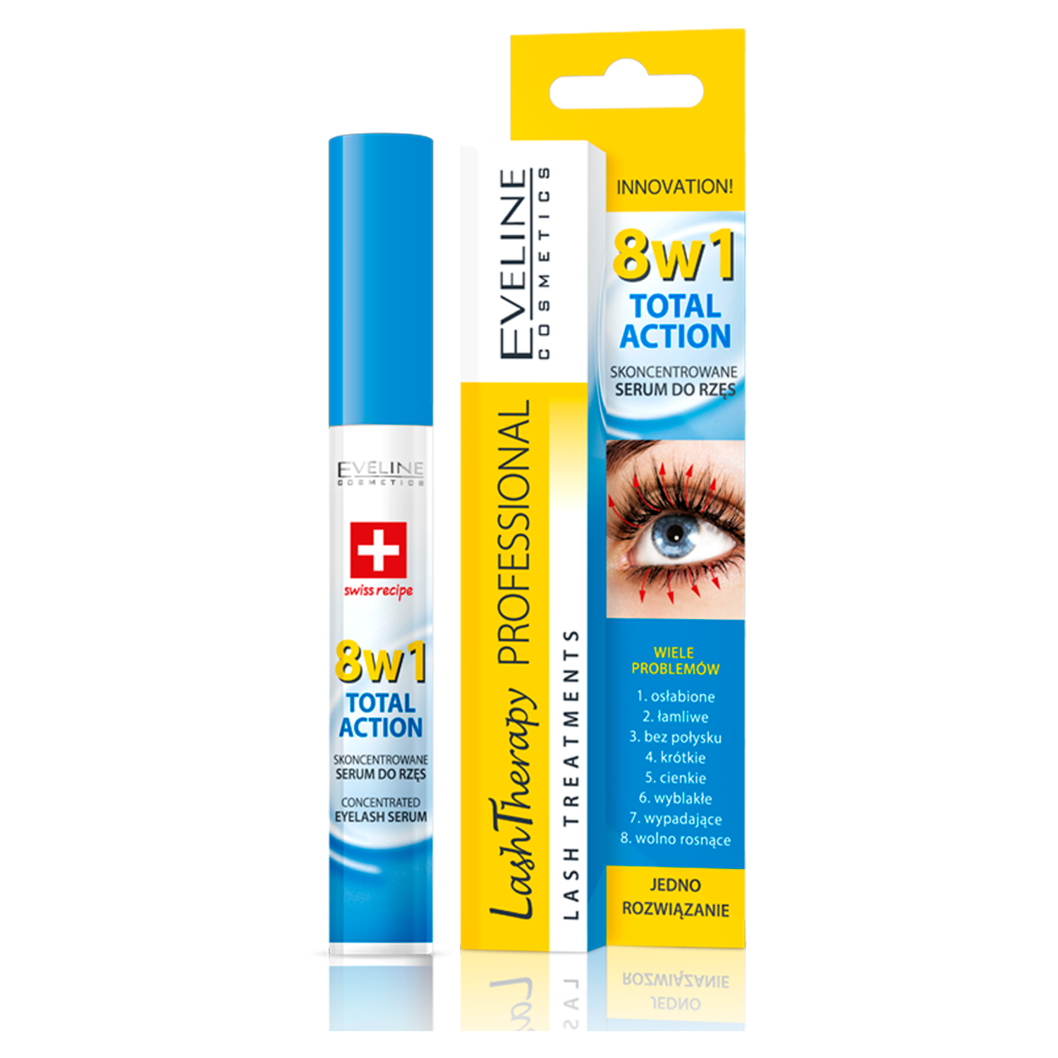 Eveline Cosmetics Lash Therapy Professional Total Action сыворотка для ресниц 8в1, 10 мл - фото