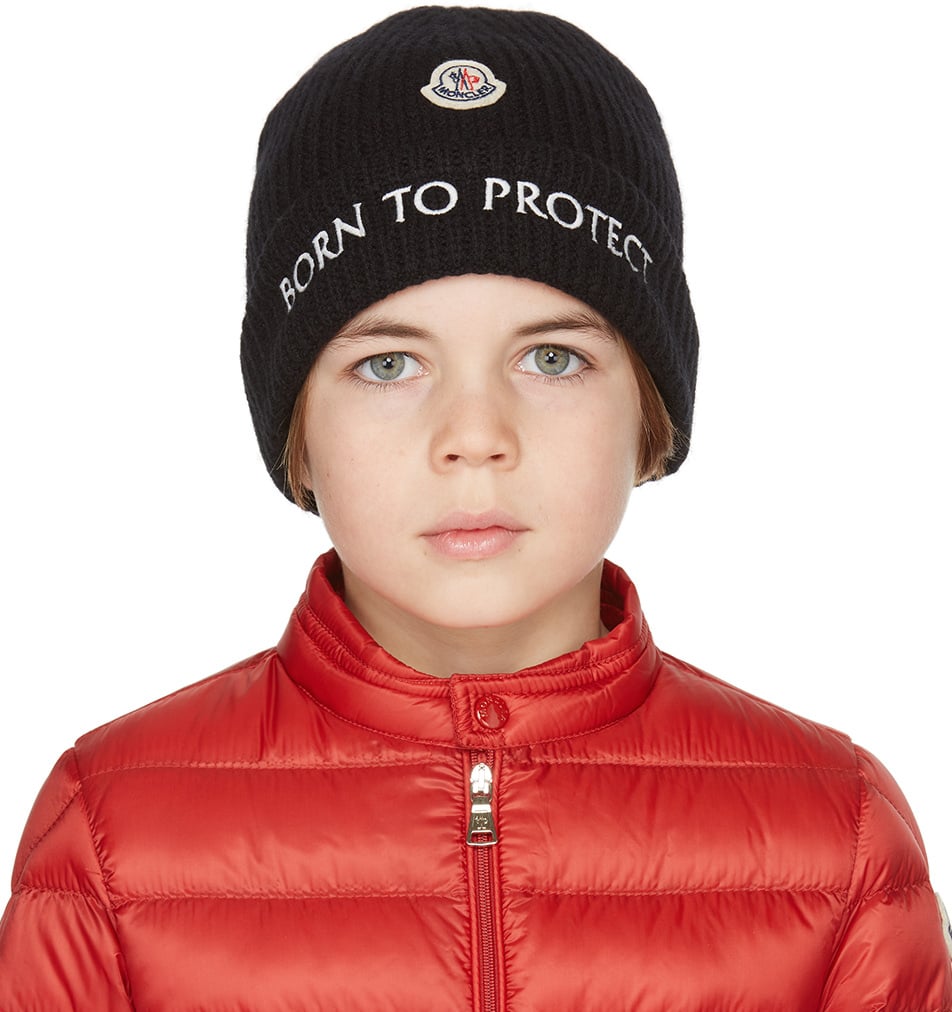 

Детская черная шапка-бини Born To Protect Moncler Enfant