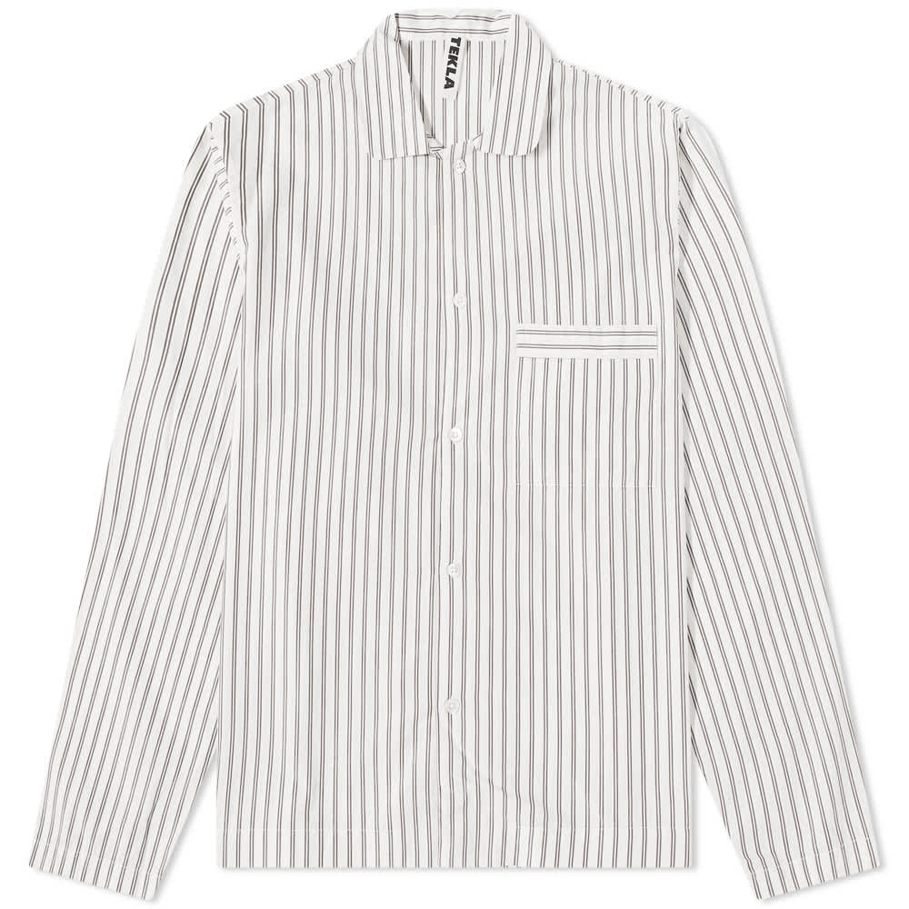 Рубашка для сна в полоску Tekla Fabrics, белый/черный