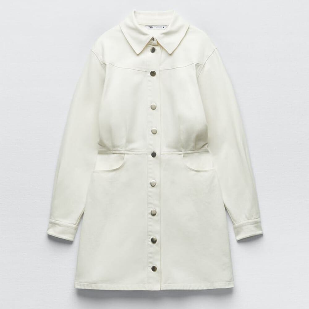 

Платье Zara Denim Mini, бежевый