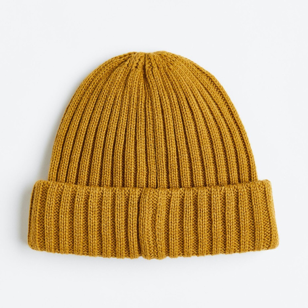 

Шапка H&M Rib-knit, горчичный