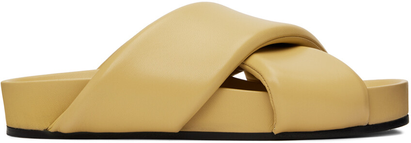 

Бежевые стеганые шлепанцы Jil Sander