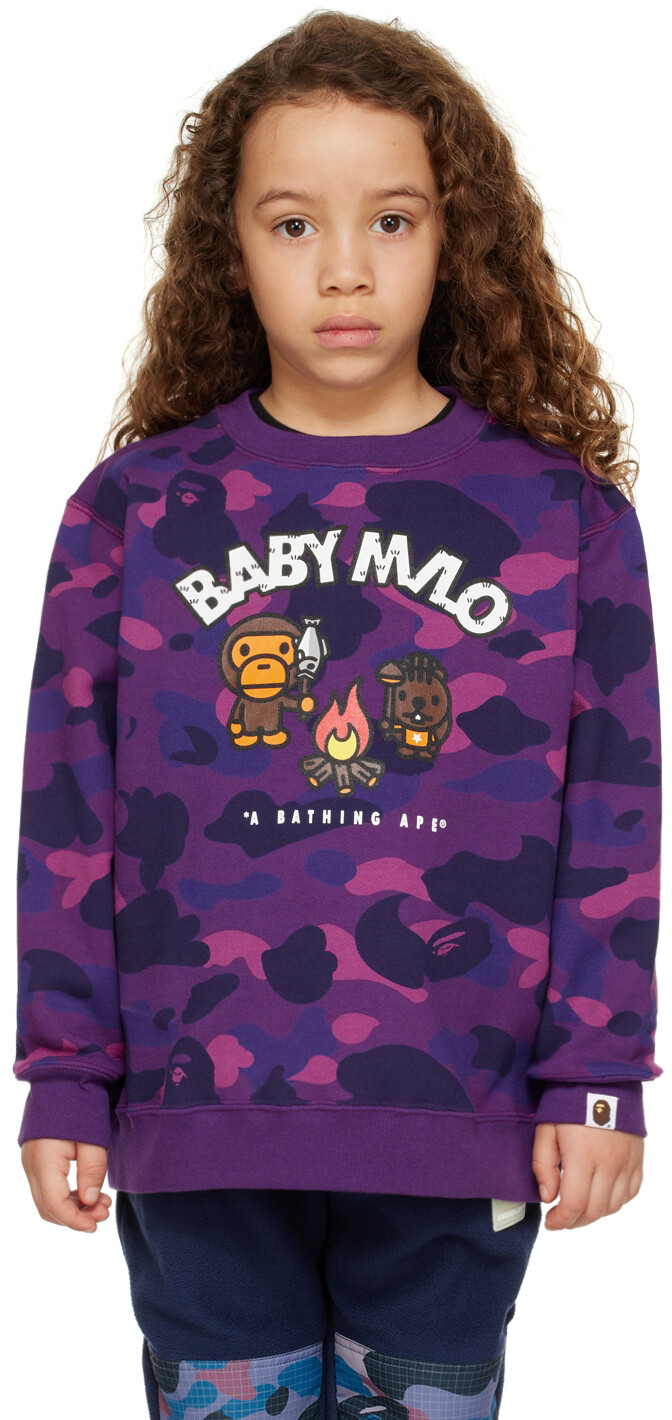 

Детская фиолетовая толстовка Baby Milo Camp BAPE