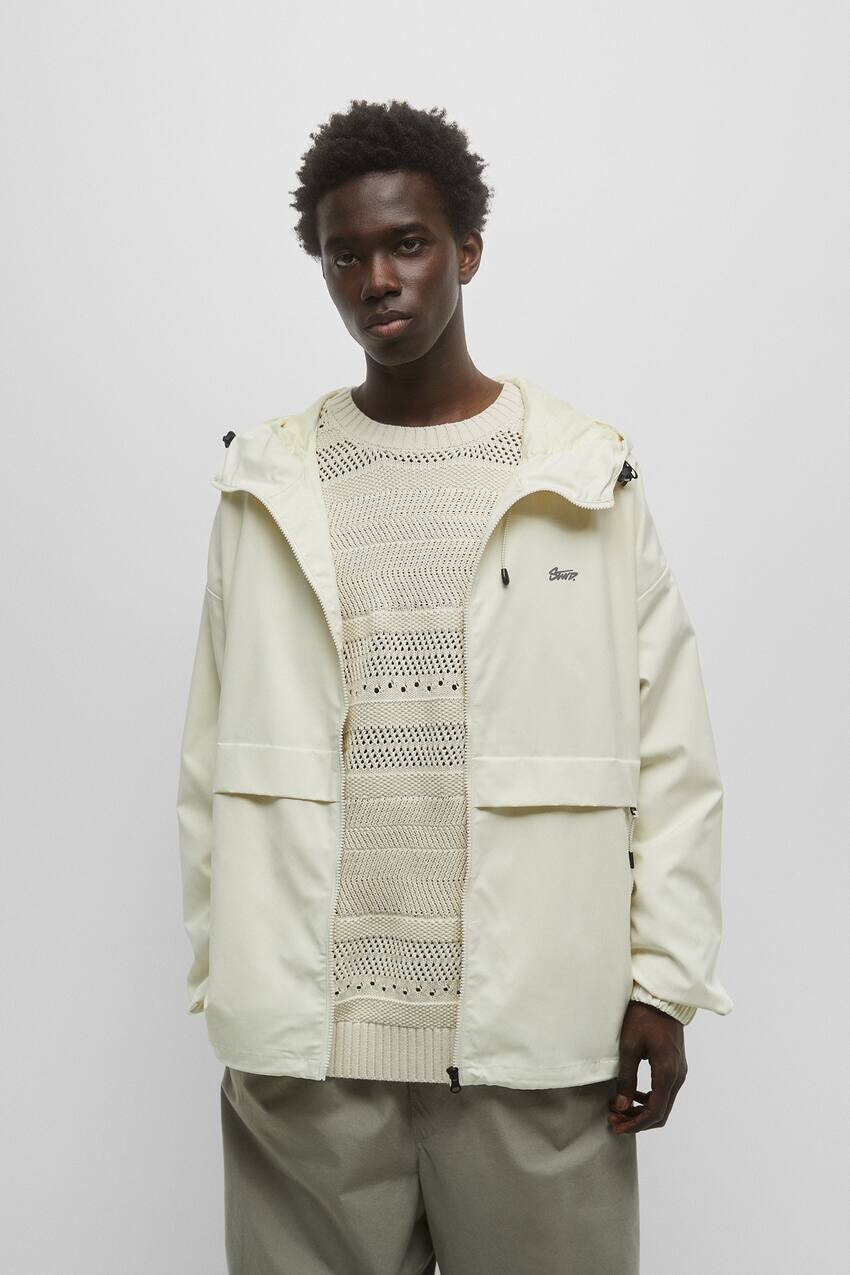 

Плащ с капюшоном Pull&Bear, кремовый