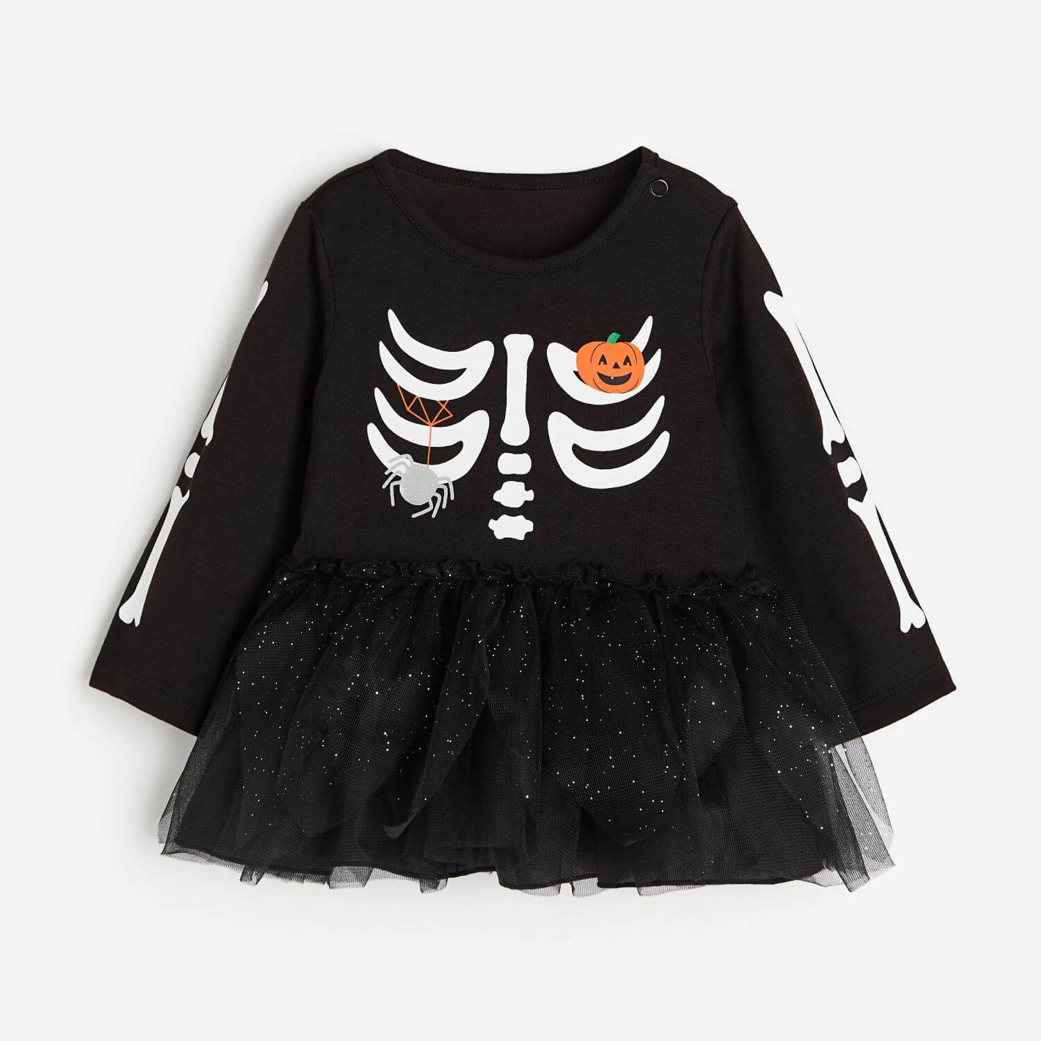 Карнавальное платье H&M Skeleton, черный/белый/оранжевый