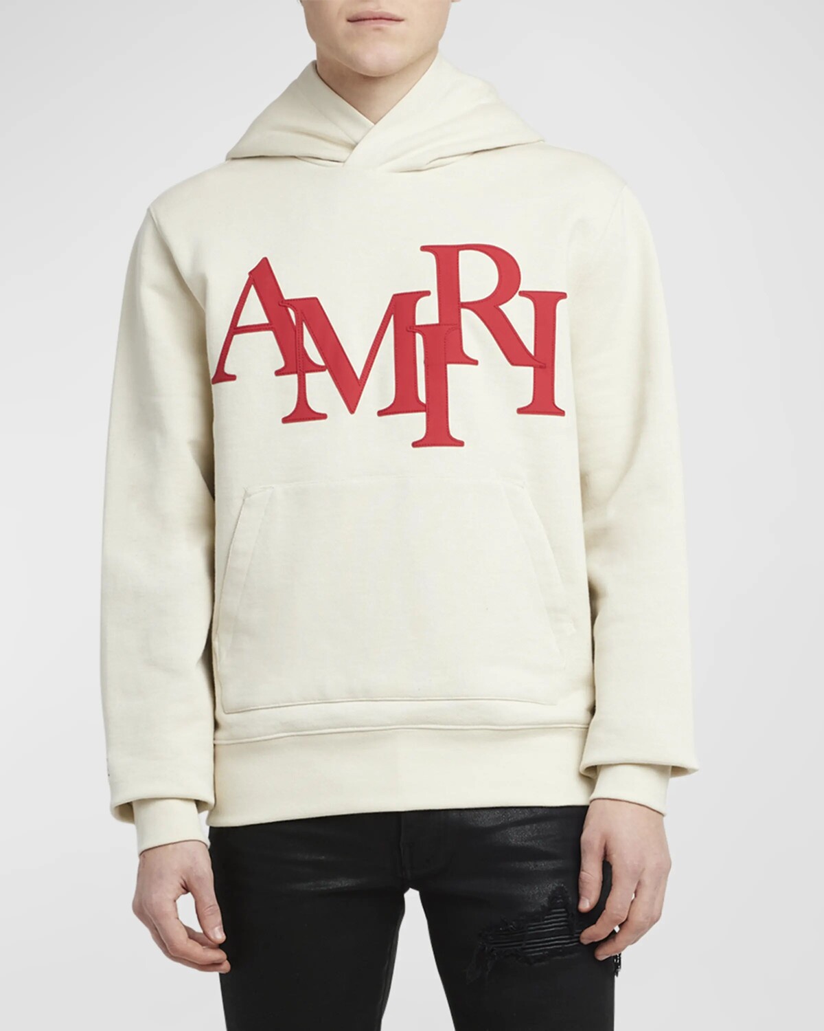 

Мужская толстовка с логотипом в шахматном порядке Amiri, цвет Birch