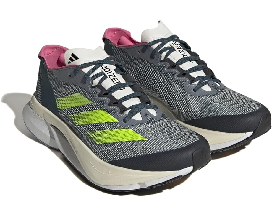 

Кроссовки Adidas Adizero Boston 12, цвет Arctic Night/Lucid Lemon/Carbon