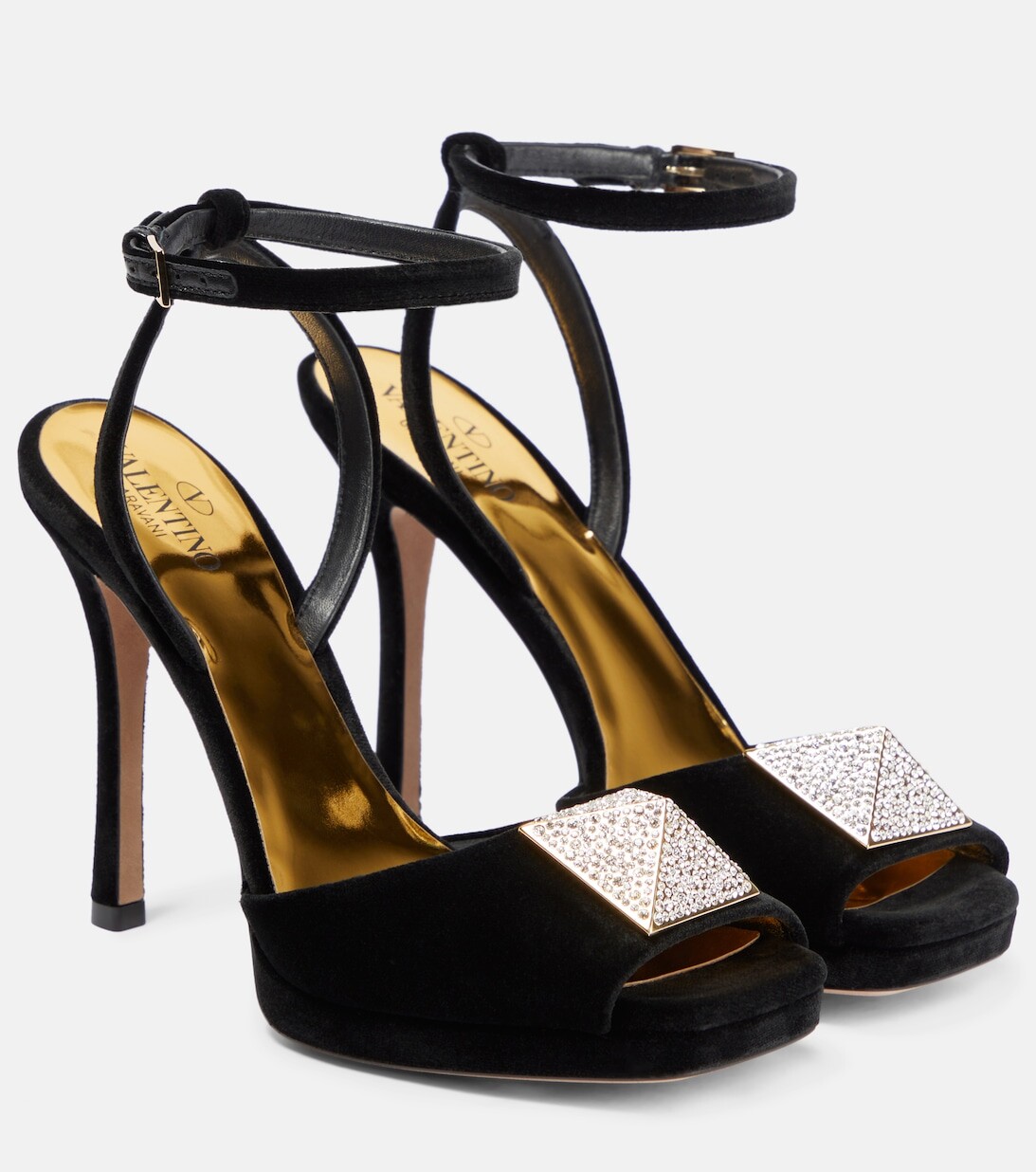 

Бархатные босоножки One Stud Valentino Garavani, черный