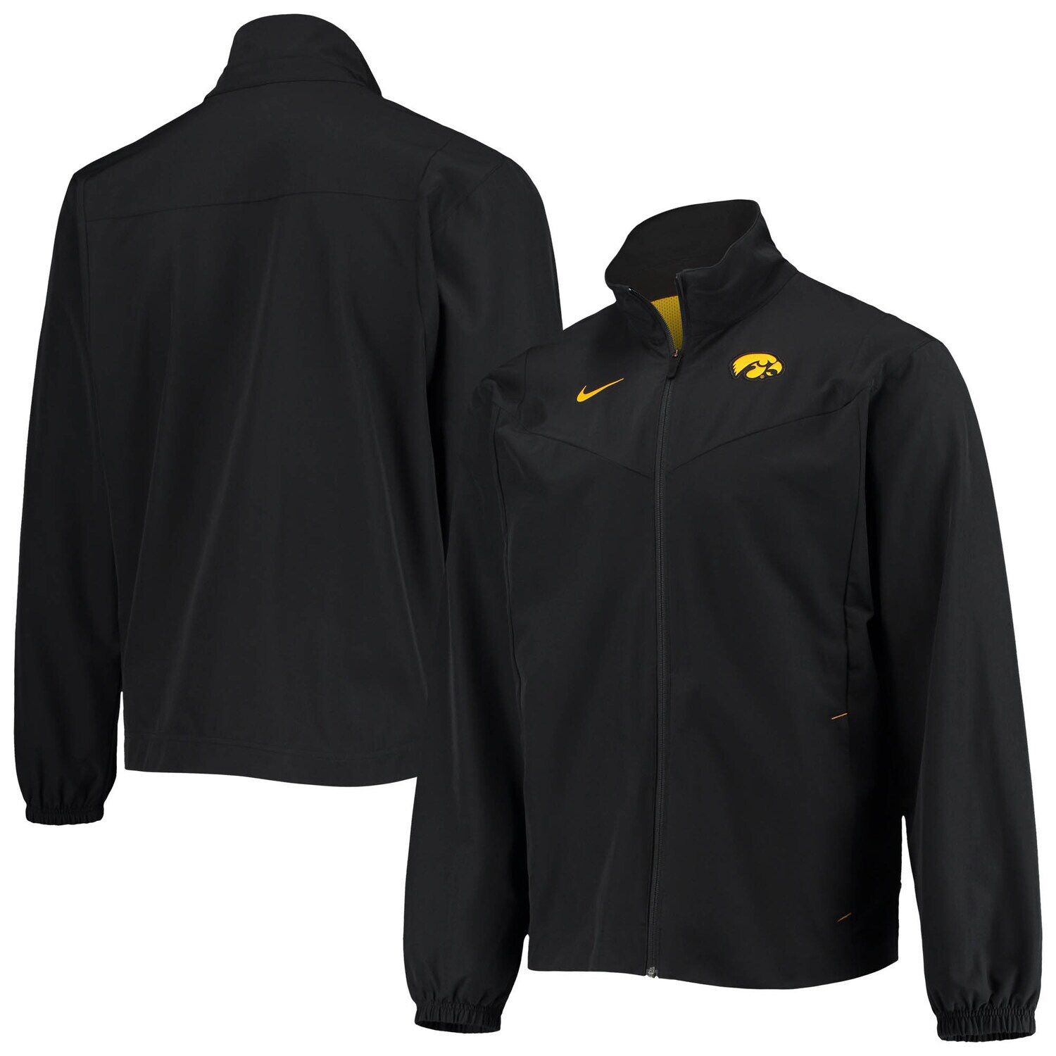 

Мужская черная куртка Iowa Hawkeyes 2021 с боковой молнией во всю длину Nike