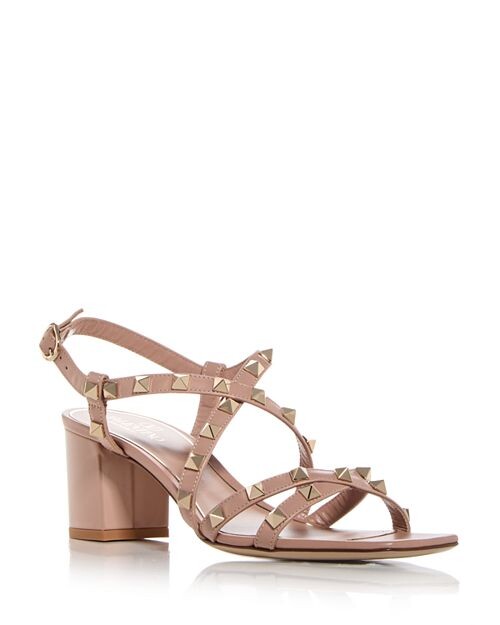 

Женские босоножки на блочном каблуке с открытой пяткой Valentino Garavani, цвет Pink