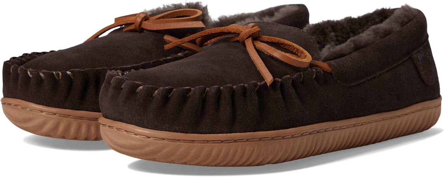 

Тапочки Nelson Bay Mocassin with Bow Tie FIRESIDE by Dearfoams, цвет Coffee