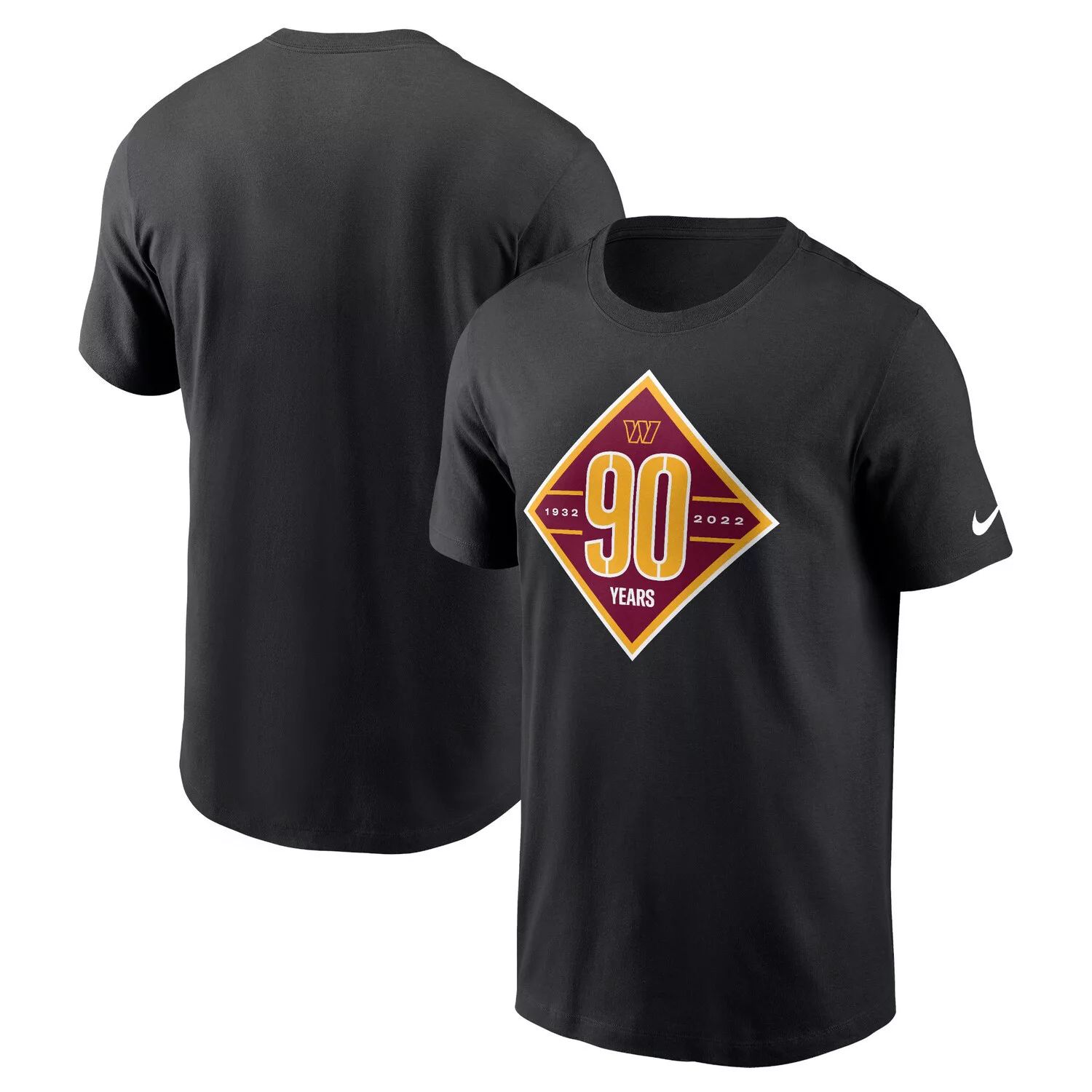 цена Мужская черная футболка Nike Washington Commanders в честь 90-летия