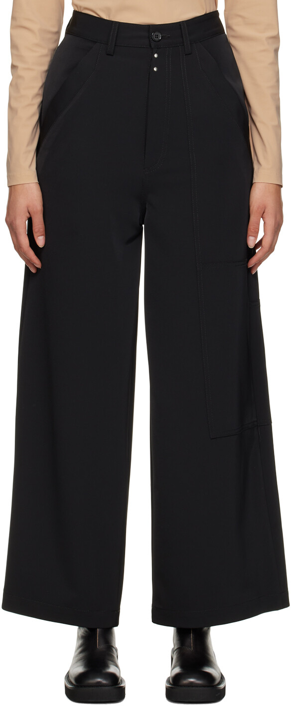 

Черные широкие брюки MM6 Maison Margiela, Черный