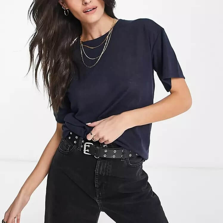 

Футболка Asos Design Crew Neck Relaxed, темно-синий