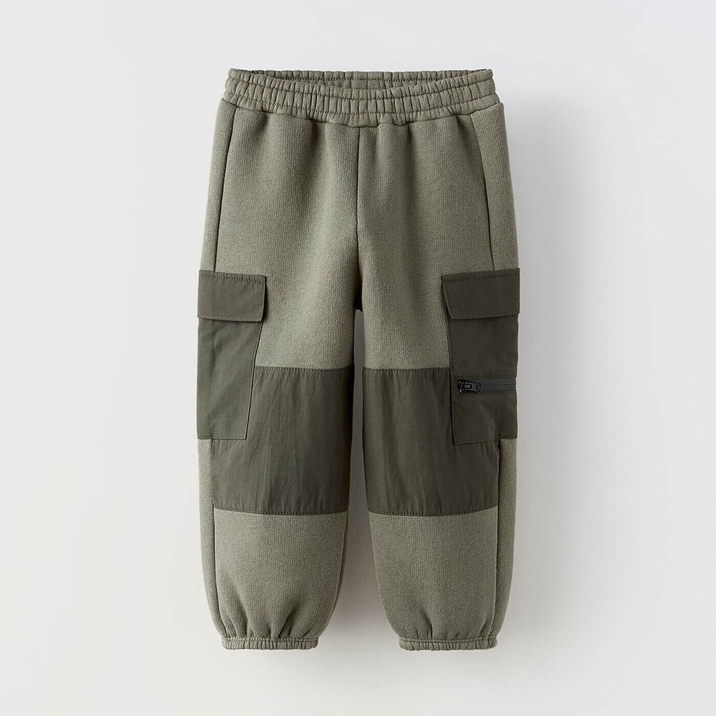 

Брюки Zara Colour Block Cargo, серо-зеленый