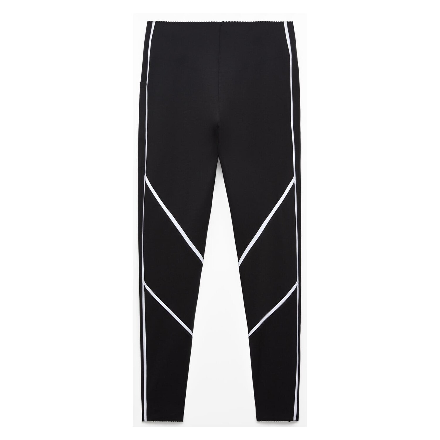 

Легинсы Oysho Compressive Core Control Ankle-length With Piping, черный/белый