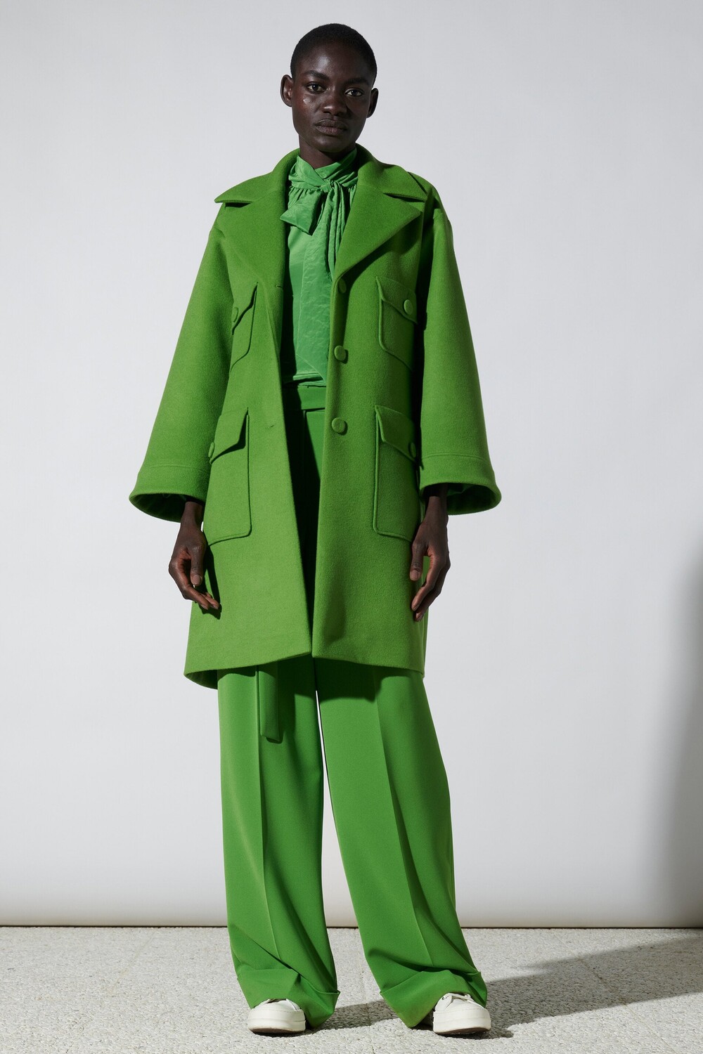 

Двойное пальто-футляр LUISA CERANO, цвет bold green