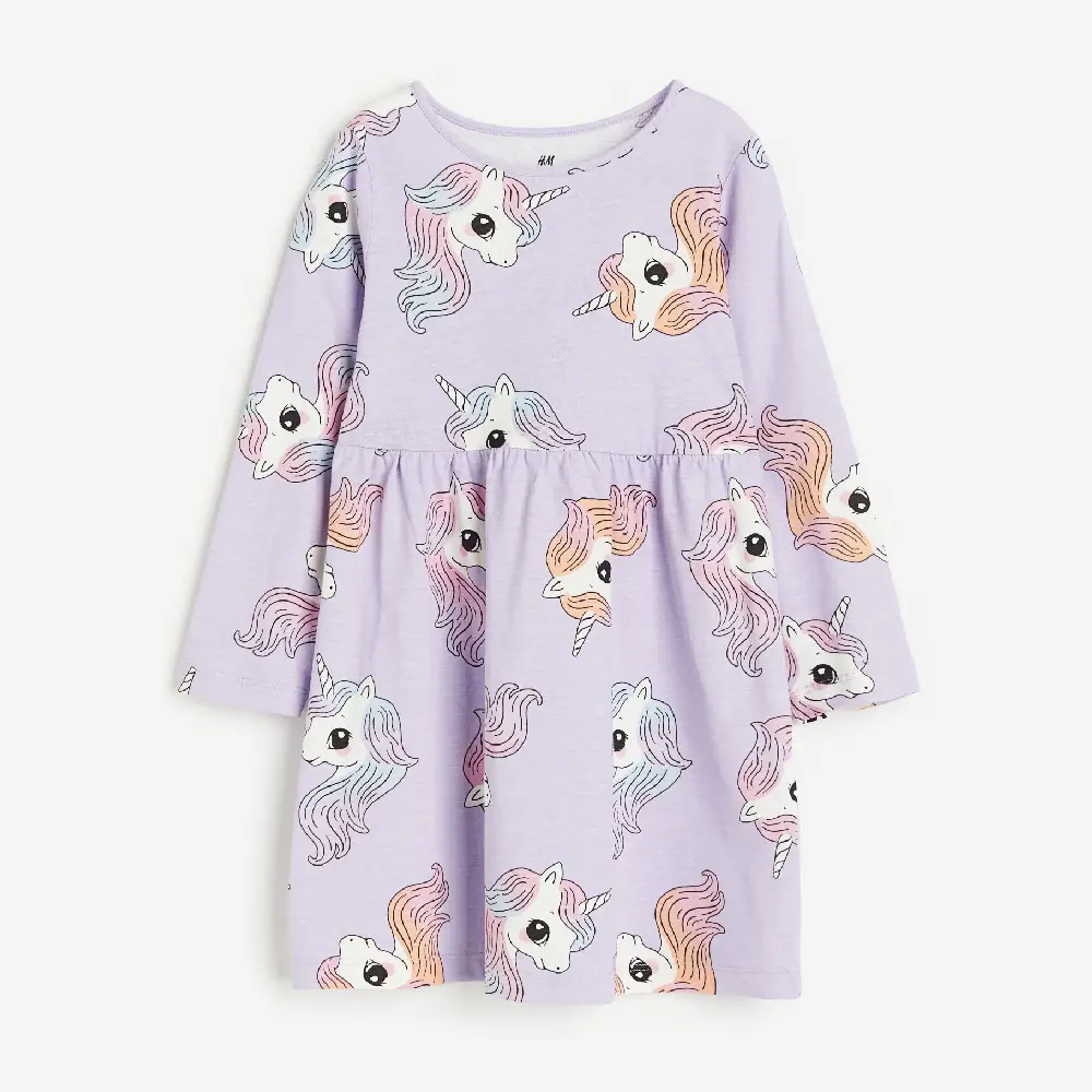 

Платье H&M Kids Cotton Jersey Unicorns, сиреневый