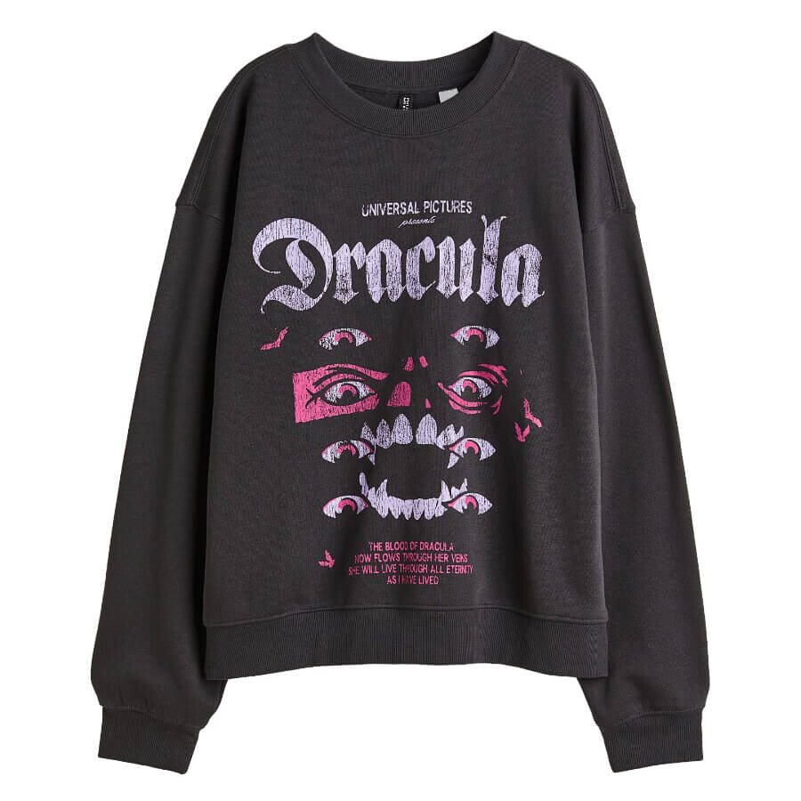 

Свитшот H&M Printed Universal Monsters, черный