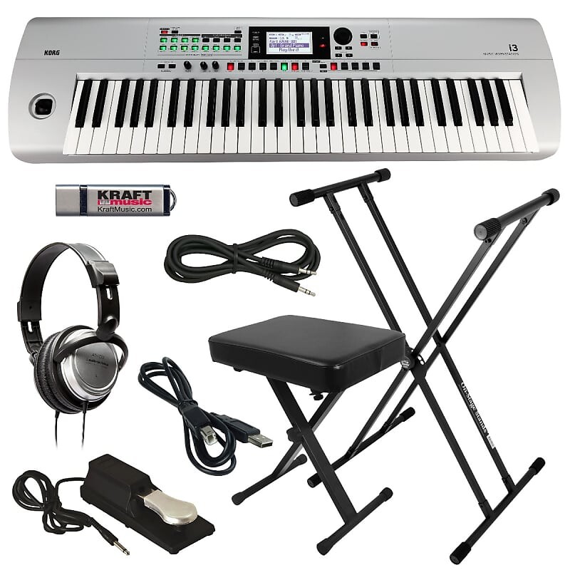 

Музыкальная рабочая станция KORG i3 — матовое серебристое — набор основных компонентов i3MS