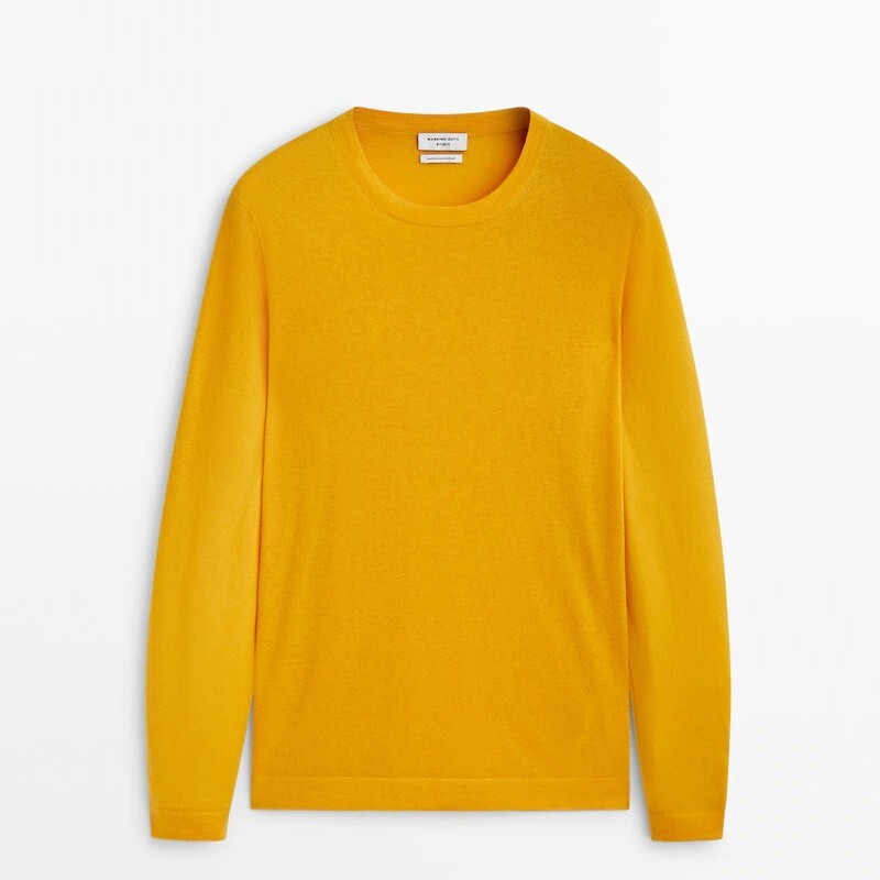 

Свитер Massimo Dutti 100% Wool And Cashmere Studio, желтый