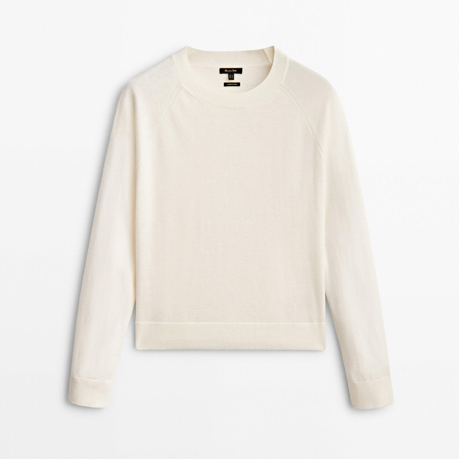 

Свитер Massimo Dutti Wool And Cashmere Crew Neck, кремовый