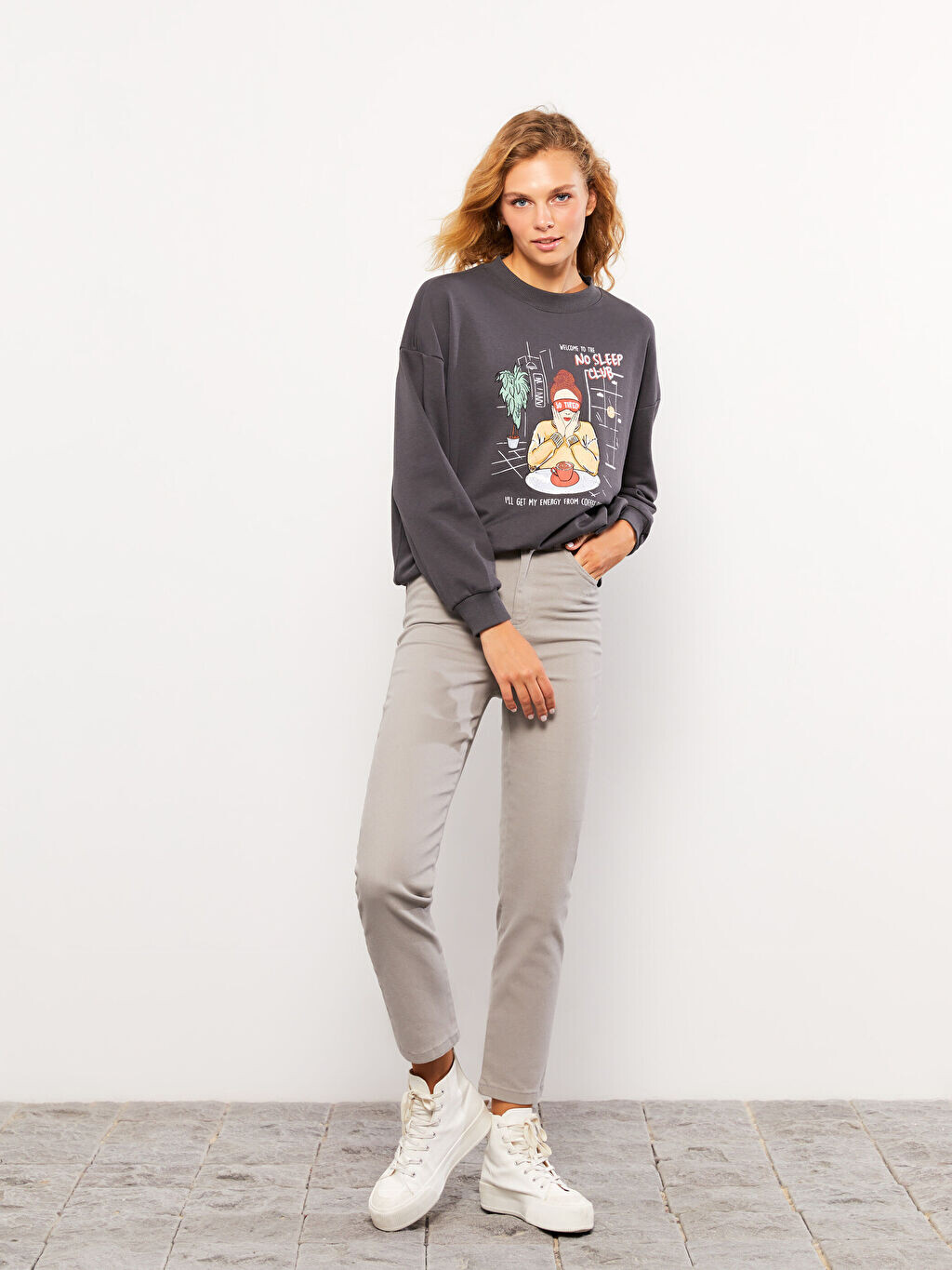 

Прямые женские брюки Slim Fit LCW Casual, Серый